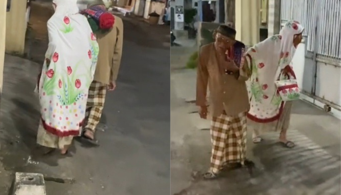 Bikin Baper! Momen Pasutri Lansia Gandengan ke Masjid Tuai Pujian Warganet