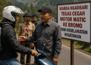 Cegah Kecelakaan, Warga Sukapura Bangun Pos Penyekatan Motor Matic ke Bromo