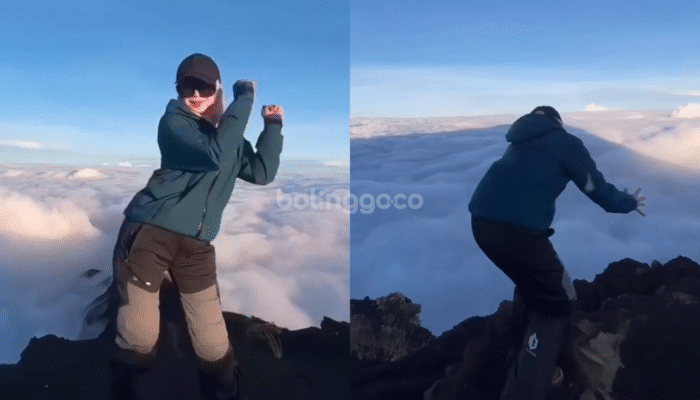 Viral! Pendaki Hampir Terjatuh Saat Joget di Puncak Rinjani, BTNGR: Bahayakan Diri