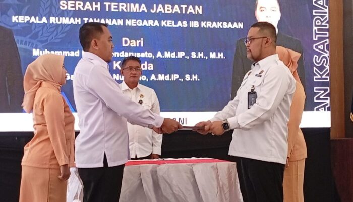 Tongkat Estafet Kepemimpinan Rutan Kraksaan Beralih ke Galih Setiyo Nugroho