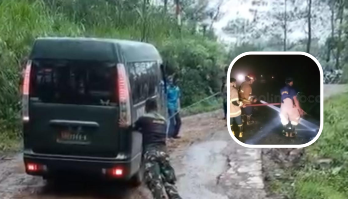 Jalan Licin dan Berbahaya, Damkar Probolinggo Lakukan Penyemprotan di Tempuran